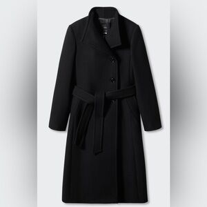 Mango Black Wool Blend Jacket
